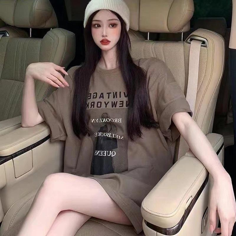 Letter Print Summer Long T-shirt