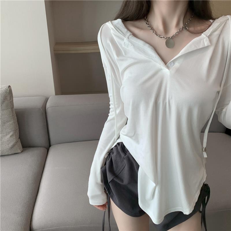 Irregular Split Long Sleeve T-shirt
