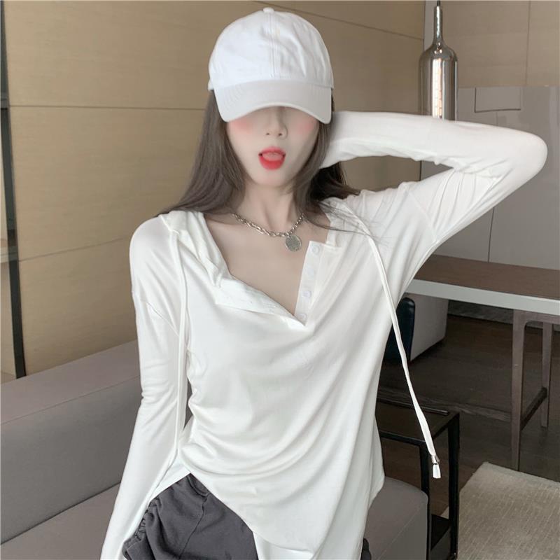 Irregular Split Long Sleeve T-shirt