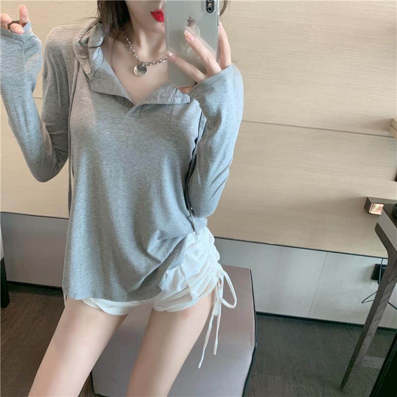 Irregular Split Long Sleeve T-shirt