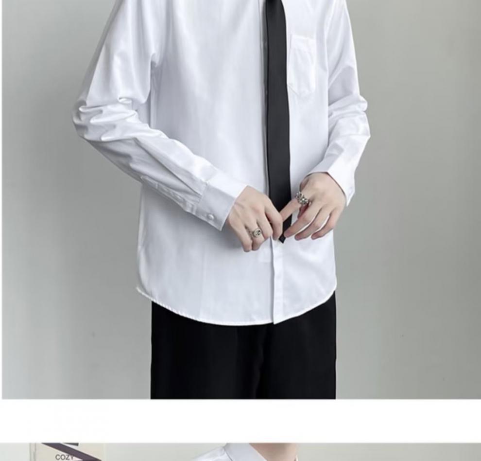Japanese Style Trendy White Long Sleeve Shirt for Men, Versatile and Relaxed Solid Color Couple's Outfit, Round Neck Sweater for Men, New Autumn Style, Casual and Trendy Solid Color Thin Sweatshirt, Korean Style COZY FRIENDLY FASHION STYLE 2021 NEW ARRIVALS AVAILABLE IN COLORS SIZE CHART SIZE WAIST HIP LEG LENGTH S 72 105 48 96 M 76 109 49 98 L 80 113 50 100 XL 84 117 51 102 2XL 88 121 52 104 3XL 92 125 53 106 Unit: CM SIZE CHART DATA FOR REFERENCE ONLY, DUE TO MANUAL MEASUREMENT, THERE MAY BE A DEVIATION OF ABOUT 1-3CM DESIGN HIGHLIGHTS SIZE RECOMMENDATION S M Suitable for wearing range Suitable for wearing range Height(CM): 155-160 Height(CM): 160-170 Weight(KG): 43-45 Weight(KG): 45-55 L XL Suitable for wearing range Suitable for wearing range Height(CM): 170-175 Height(CM): 175-180 Weight(KG): 55-60 Weight(KG): 60-70 2XL 3XL Suitable for wearing range Suitable for wearing range Height(CM): 175-180 Height(CM): 175-185 Weight(KG): 70-76 Weight(KG): 76-80 PRODUCT DISPLAY COZY FRIENDLY TRENDY X COZY FRIENDLY DETAILS HIGHLIGHTS