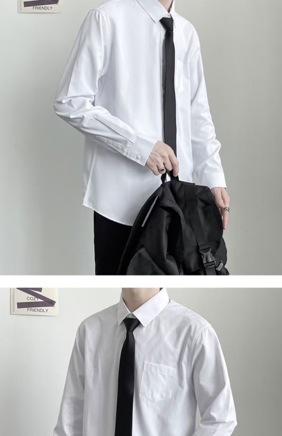 Japanese Style Trendy White Long Sleeve Shirt for Men, Versatile and Relaxed Solid Color Couple's Outfit, Round Neck Sweater for Men, New Autumn Style, Casual and Trendy Solid Color Thin Sweatshirt, Korean Style COZY FRIENDLY FASHION STYLE 2021 NEW ARRIVALS AVAILABLE IN COLORS SIZE CHART SIZE WAIST HIP LEG LENGTH S 72 105 48 96 M 76 109 49 98 L 80 113 50 100 XL 84 117 51 102 2XL 88 121 52 104 3XL 92 125 53 106 Unit: CM SIZE CHART DATA FOR REFERENCE ONLY, DUE TO MANUAL MEASUREMENT, THERE MAY BE A DEVIATION OF ABOUT 1-3CM DESIGN HIGHLIGHTS SIZE RECOMMENDATION S M Suitable for wearing range Suitable for wearing range Height(CM): 155-160 Height(CM): 160-170 Weight(KG): 43-45 Weight(KG): 45-55 L XL Suitable for wearing range Suitable for wearing range Height(CM): 170-175 Height(CM): 175-180 Weight(KG): 55-60 Weight(KG): 60-70 2XL 3XL Suitable for wearing range Suitable for wearing range Height(CM): 175-180 Height(CM): 175-185 Weight(KG): 70-76 Weight(KG): 76-80 PRODUCT DISPLAY COZY FRIENDLY TRENDY X COZY FRIENDLY DETAILS HIGHLIGHTS