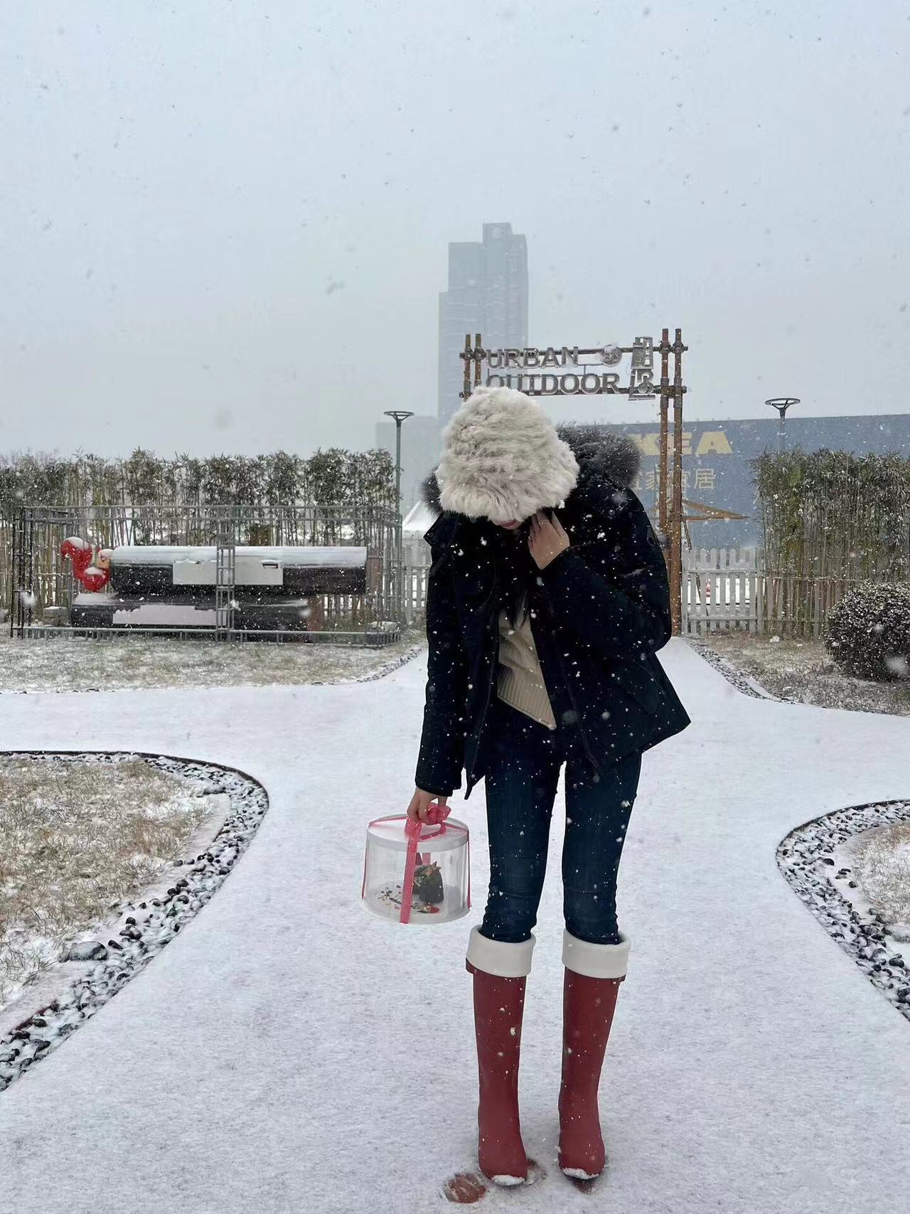Red Leather Women's Winter Boots