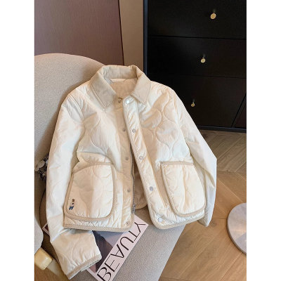 Korean-style Embroidered Bear Quilted Coat