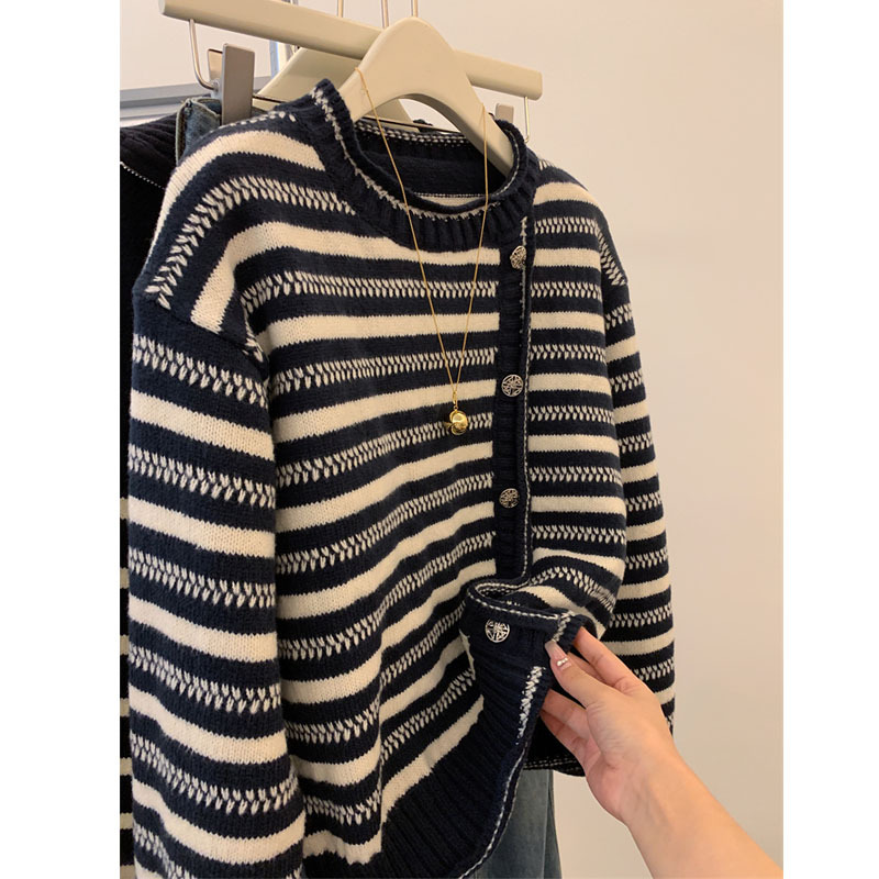 Retro French Striped Knit Sweater