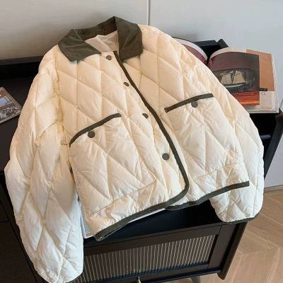 Chic Checkered Cotton Coat for Women