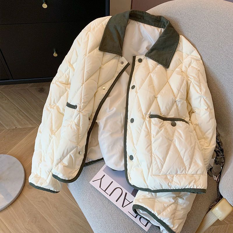 Chic Checkered Cotton Coat for Women