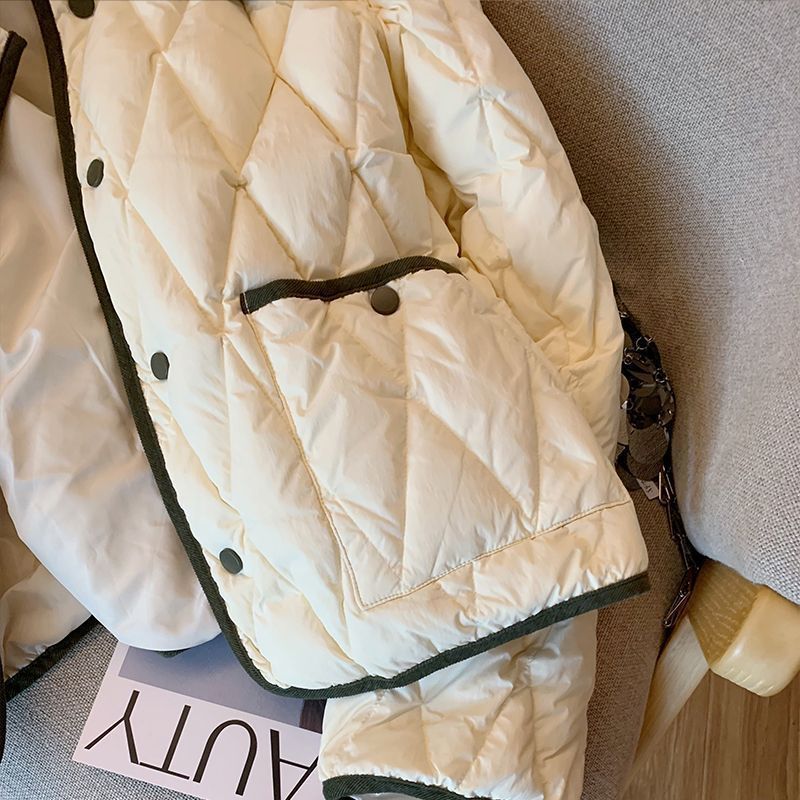 Chic Checkered Cotton Coat for Women