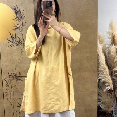 Cotton Linen Chinese Knot Tops
