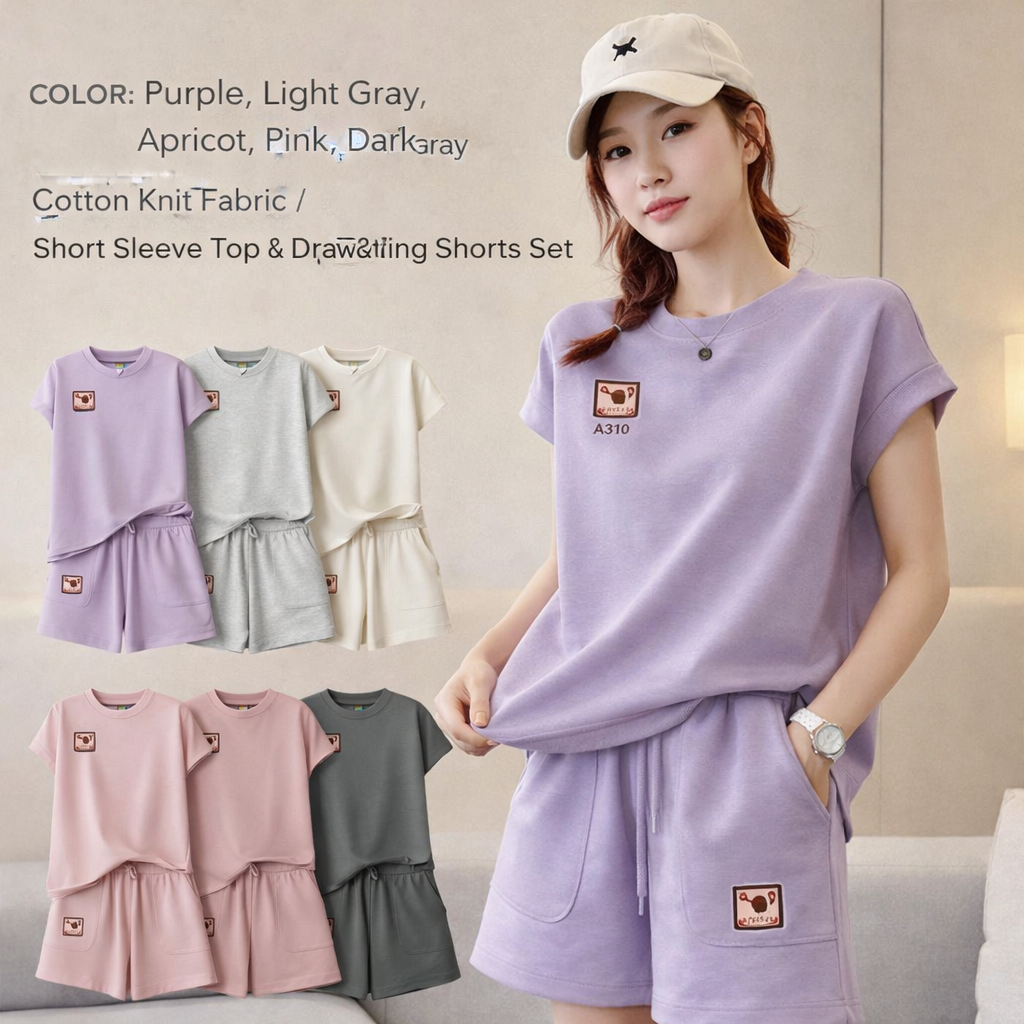 Women's Loose Slim Korean Embroidered Two - piece Sport Set