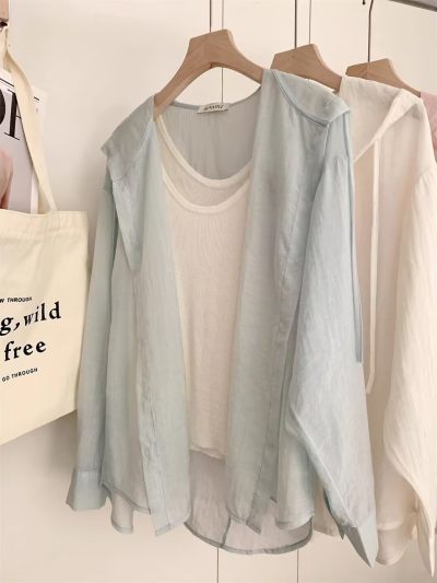 AMPLE Hooded Cotton Cardigan