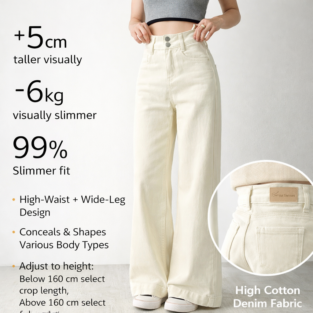 High-Waist Wide-Leg Denim Jeans
