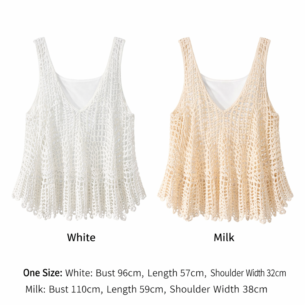 Women's Crochet V-Neck Vest