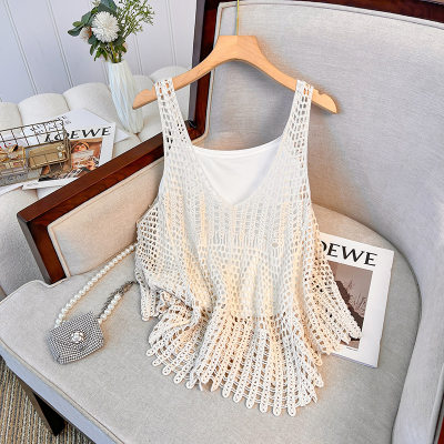Women's Crochet V-Neck Vest