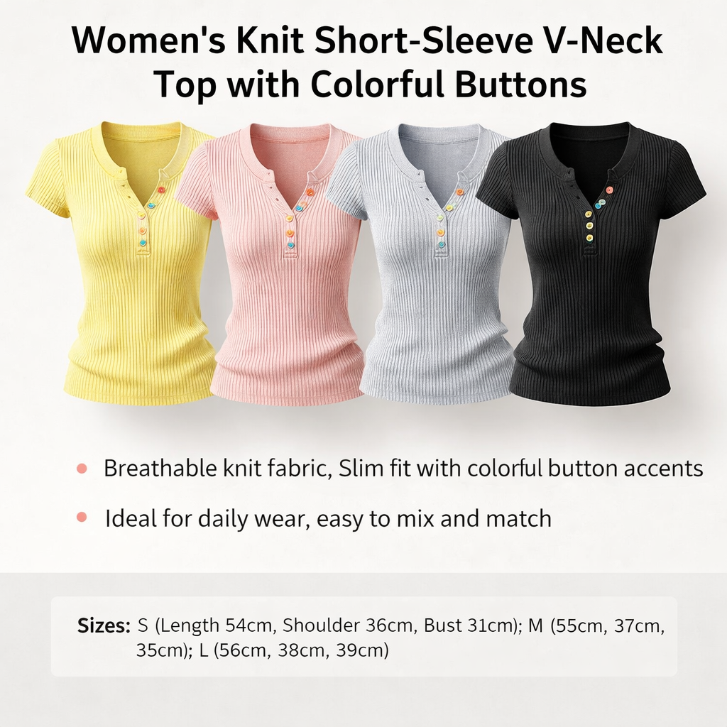 Women's V-Neck Short Knit Top