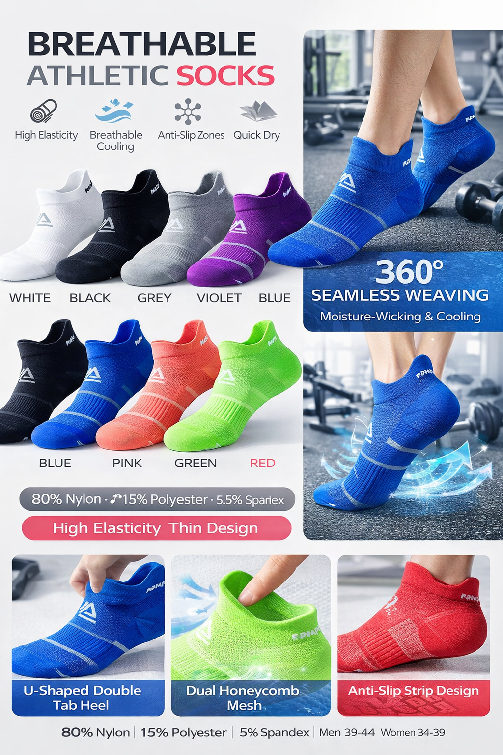 Unisex Summer Sports Socks