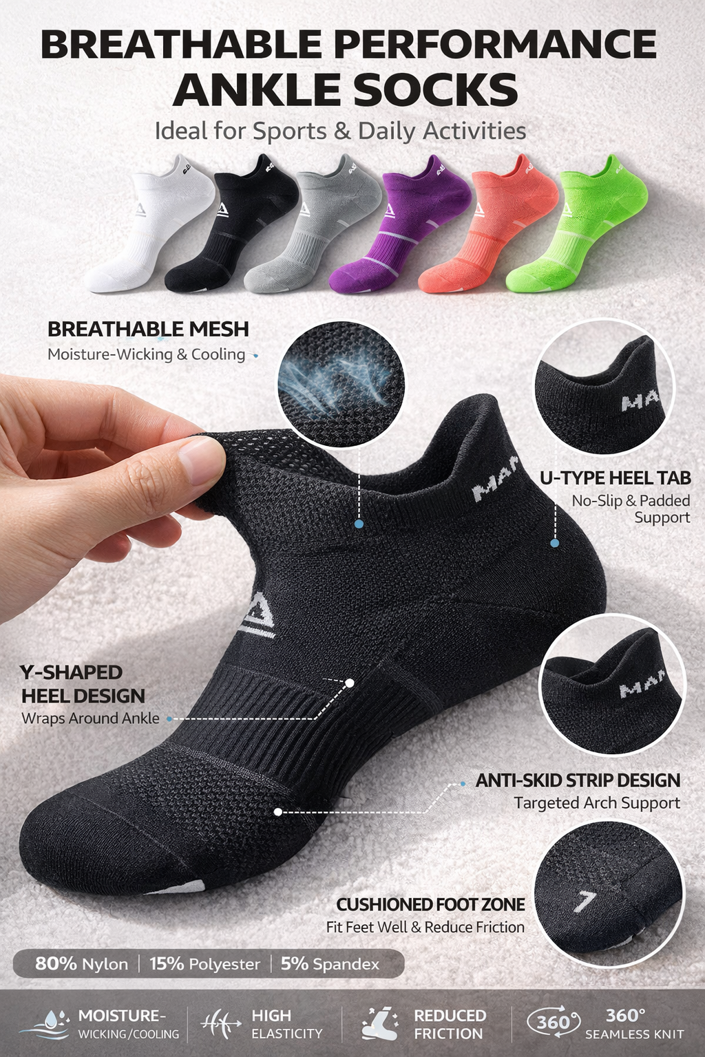 Unisex Summer Sports Socks