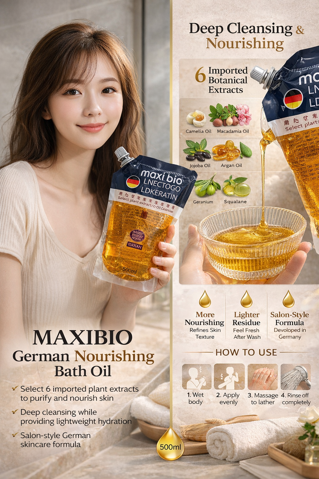 MAXIBIO German Nourishing Bath Oil