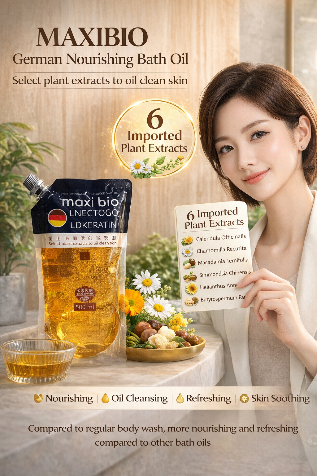 MAXIBIO German Nourishing Bath Oil