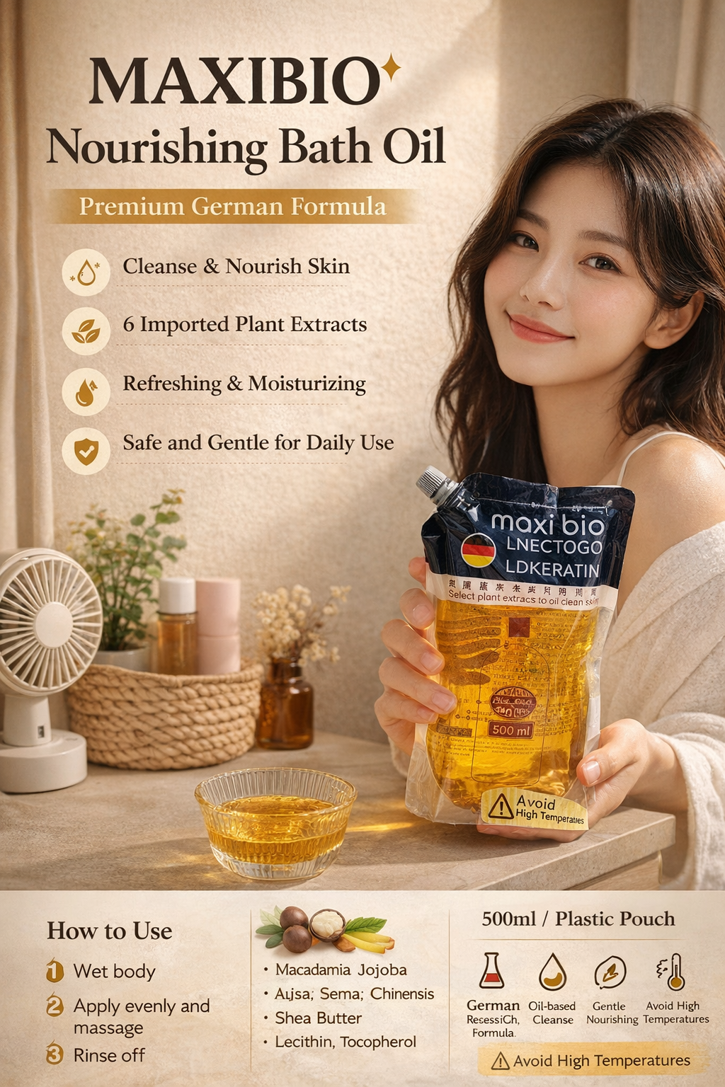 MAXIBIO German Nourishing Bath Oil