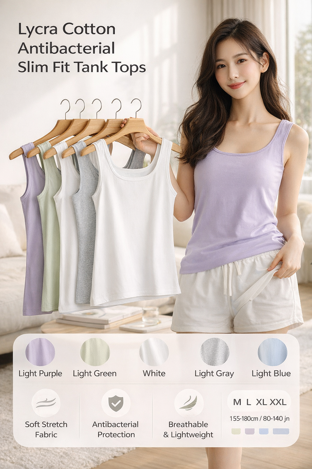 Antibacterial Lycra Tank Tops