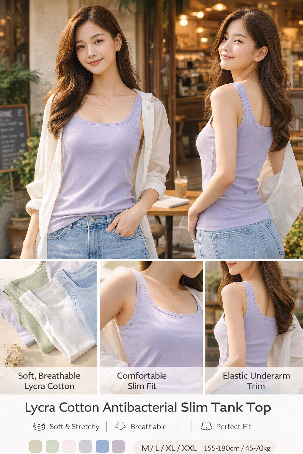 Antibacterial Lycra Tank Tops