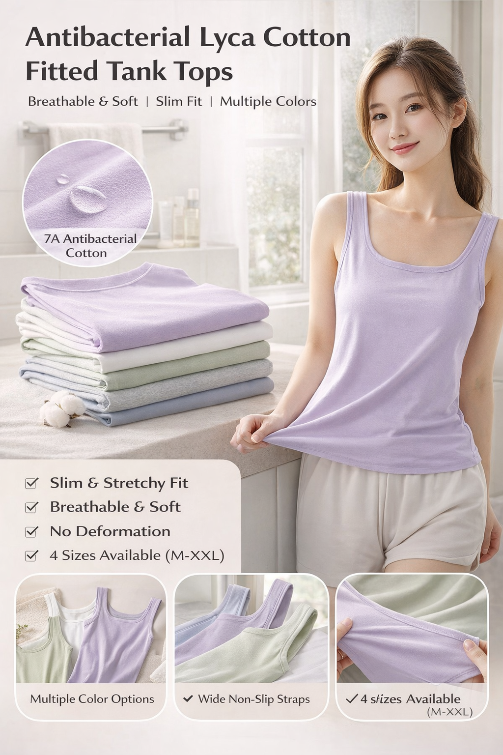 Antibacterial Lycra Tank Tops