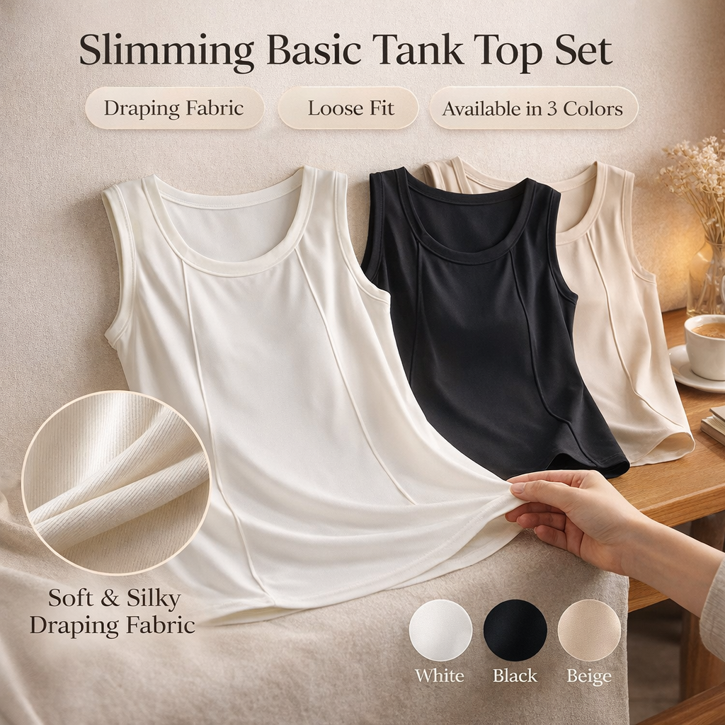 Women's Loose Slimming Solid Tank Tops