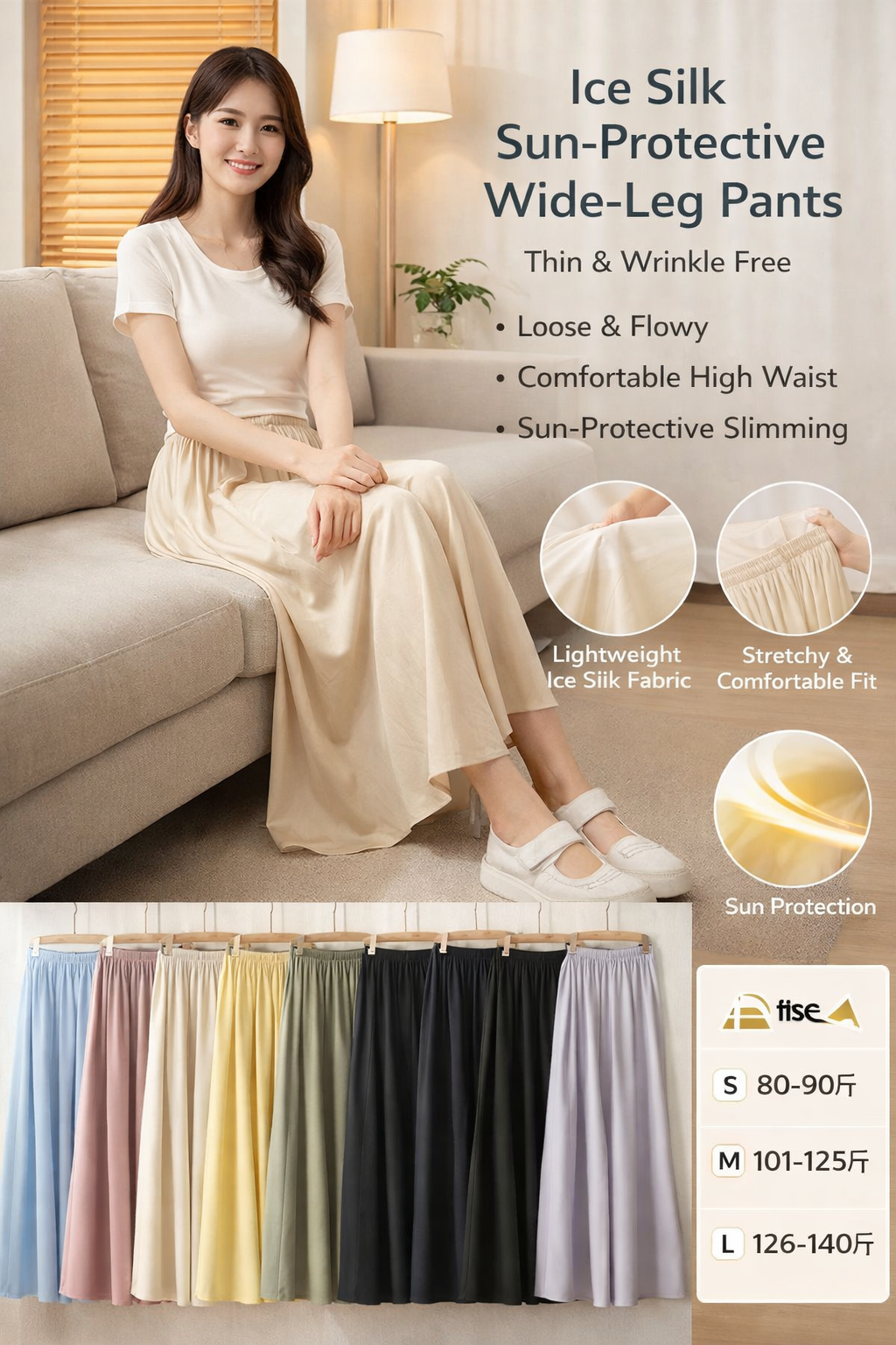 Women's Ice Silk Wide-Leg Sun Protection Pants