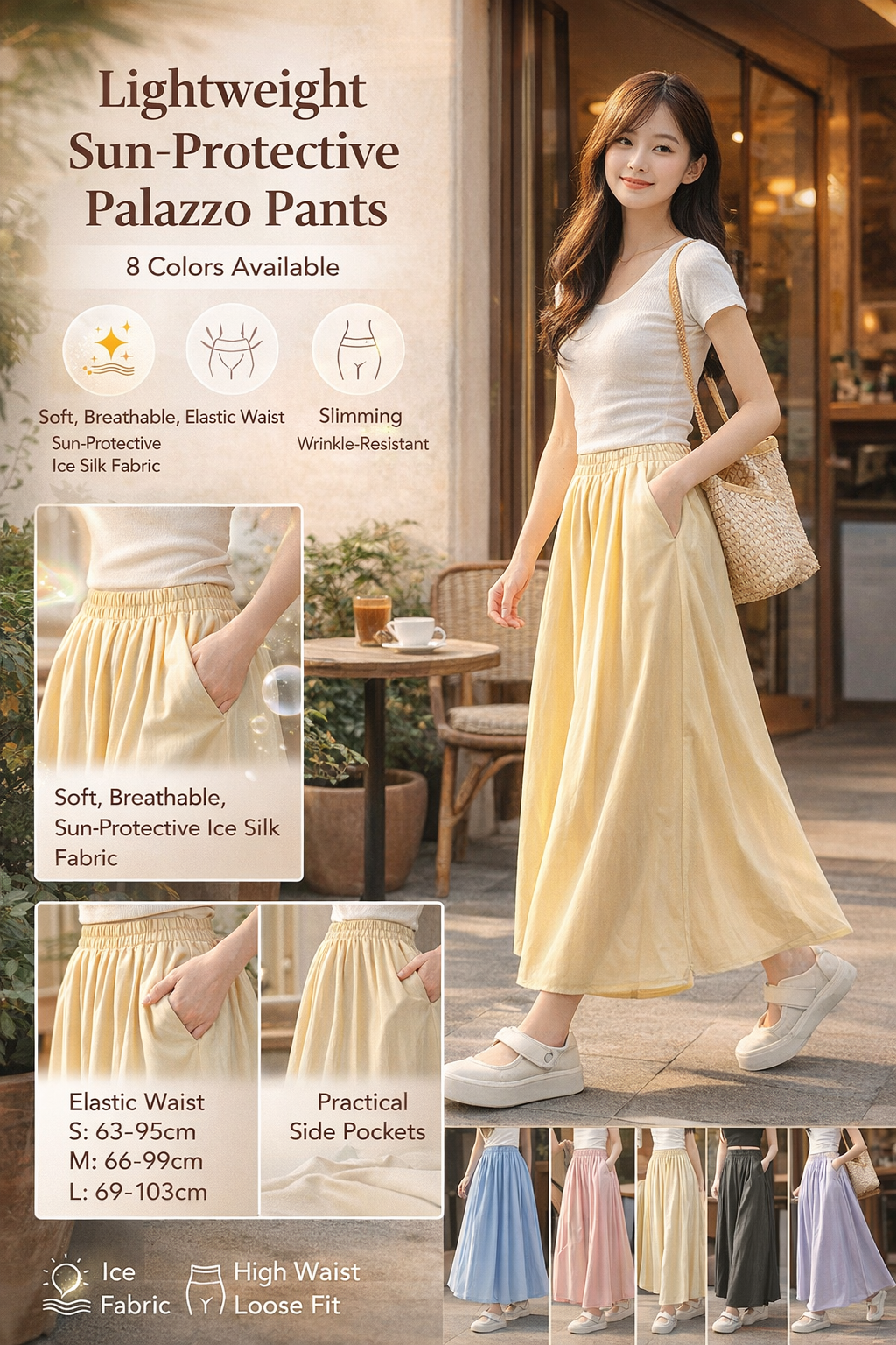 Women's Ice Silk Wide-Leg Sun Protection Pants