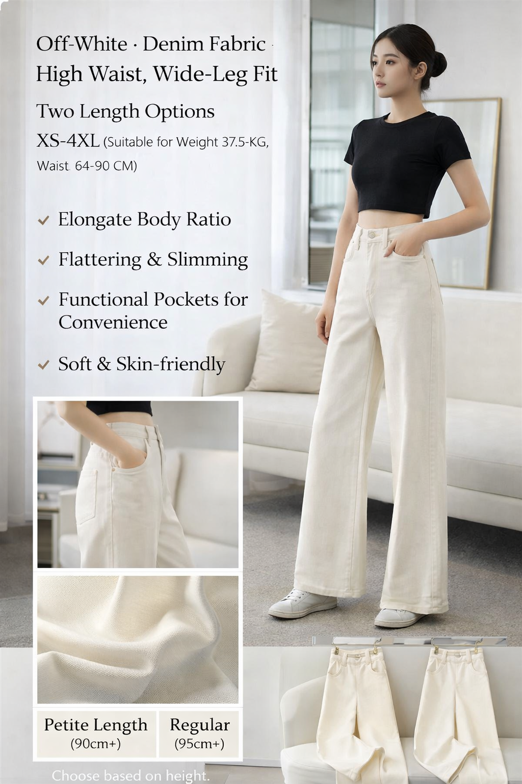 Off-White High-Waist Wide Jeans