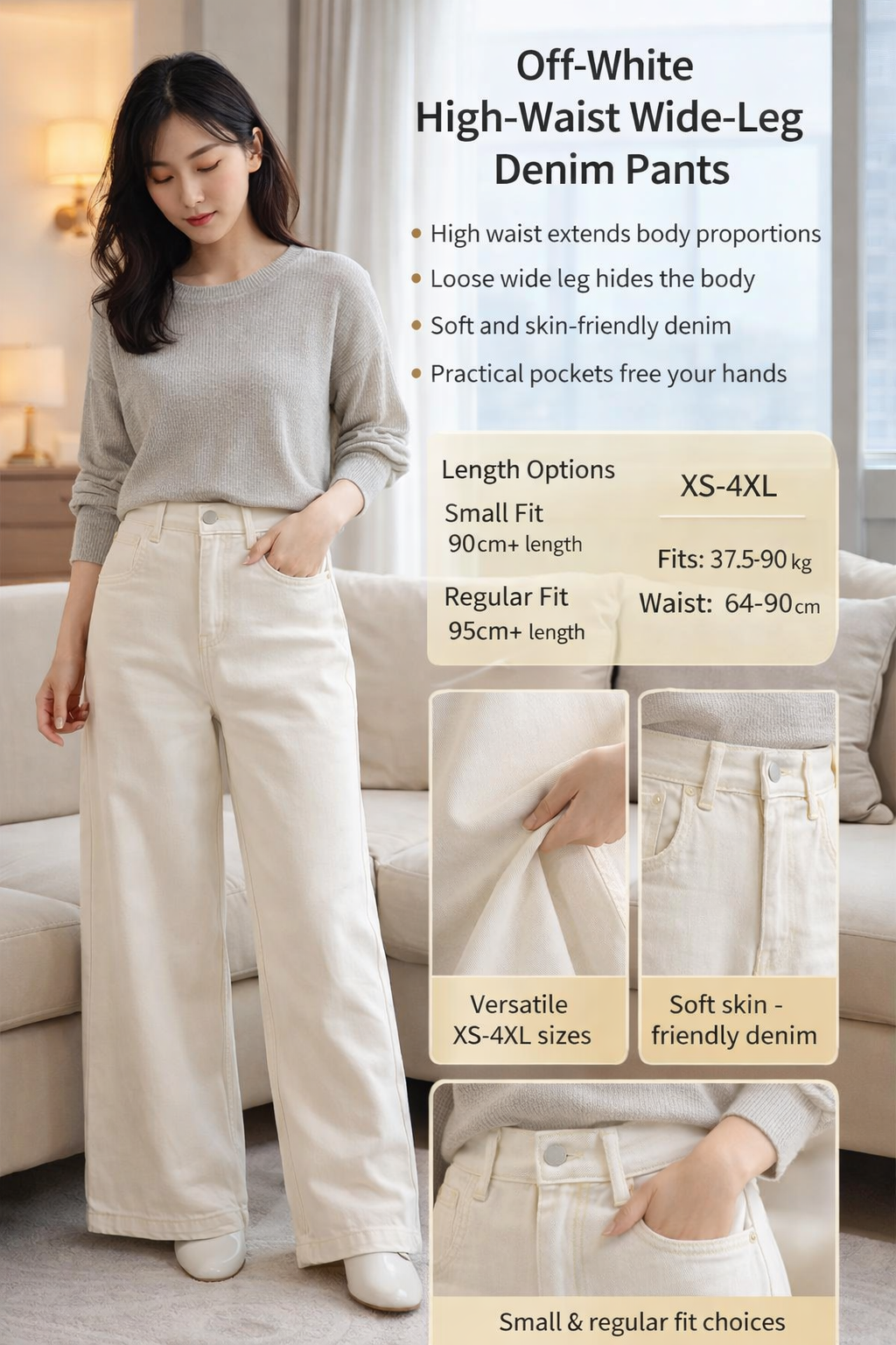 Off-White High-Waist Wide Jeans