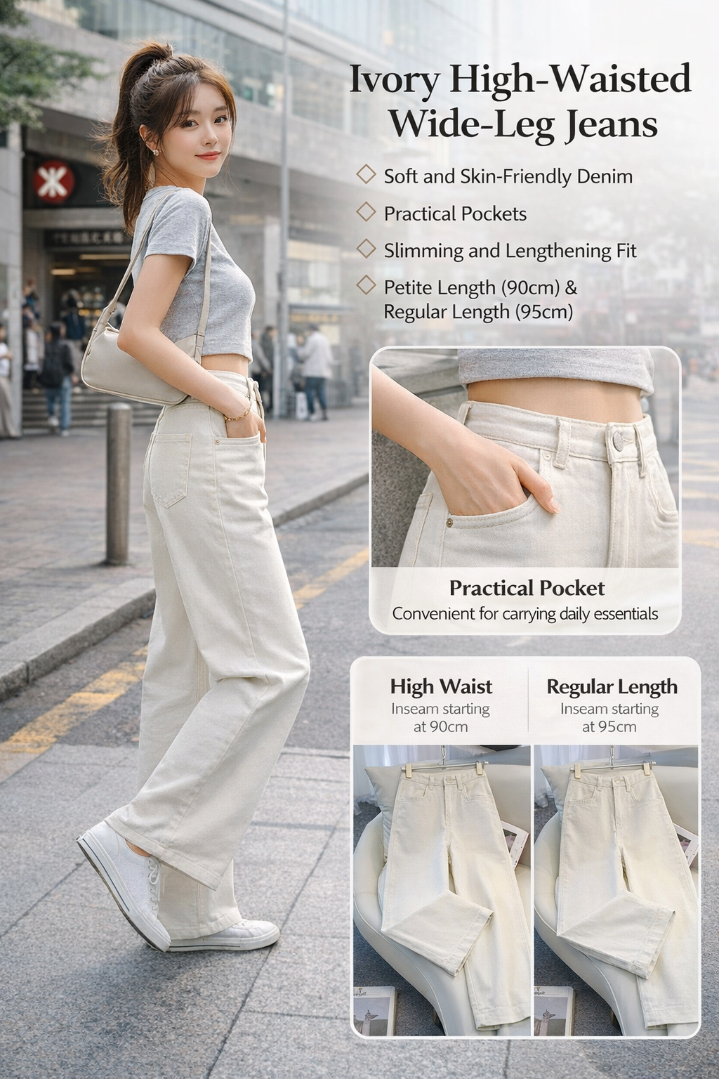 Off-White High-Waist Wide Jeans