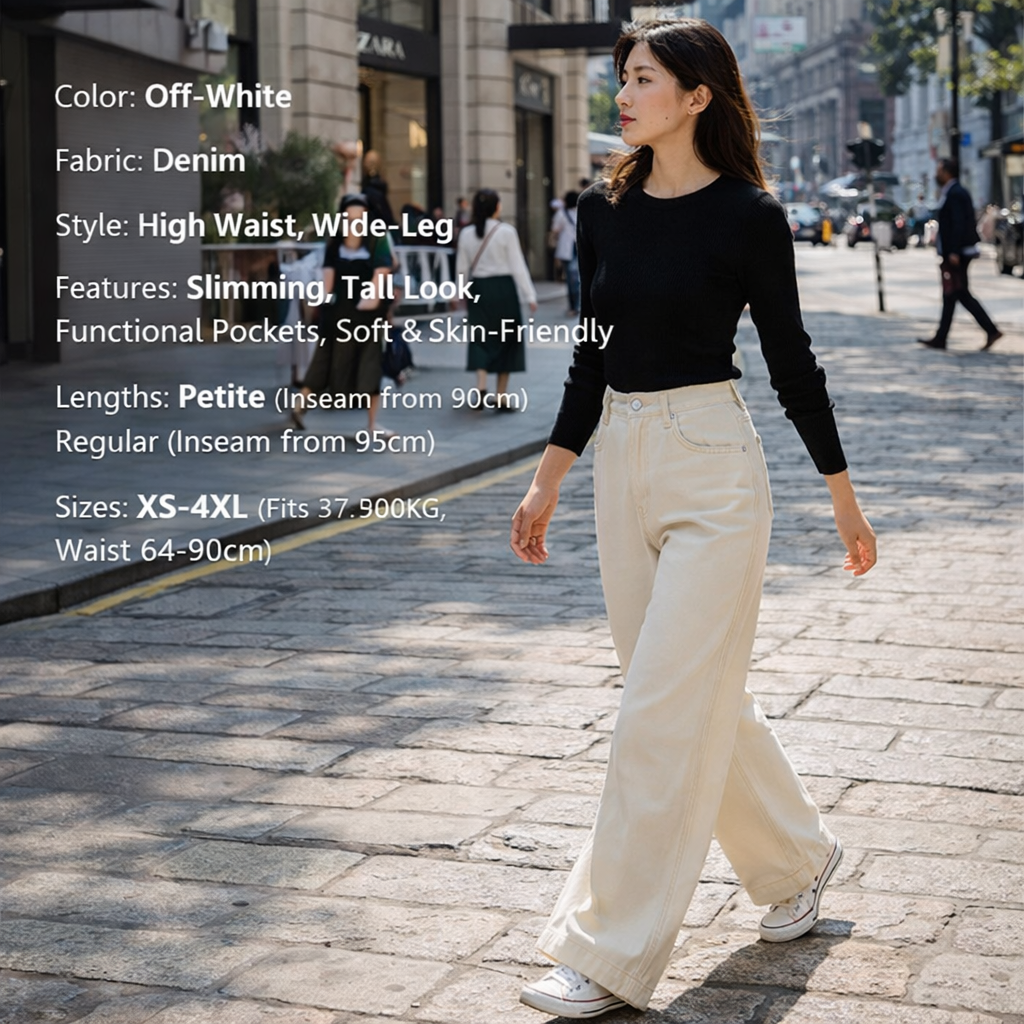 Off-White High-Waist Wide Jeans