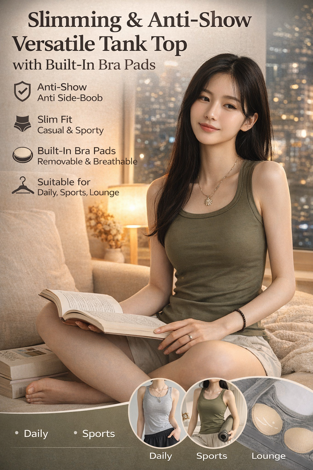 Women's Built-in Bra Tank Top