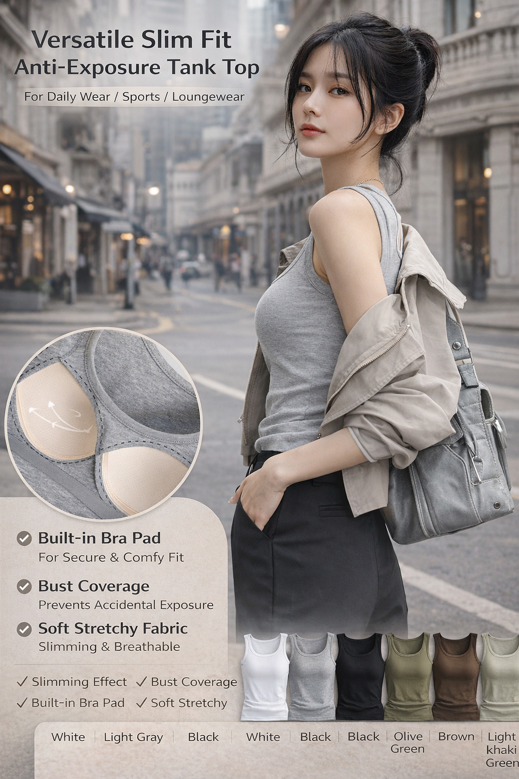 Women's Built-in Bra Tank Top