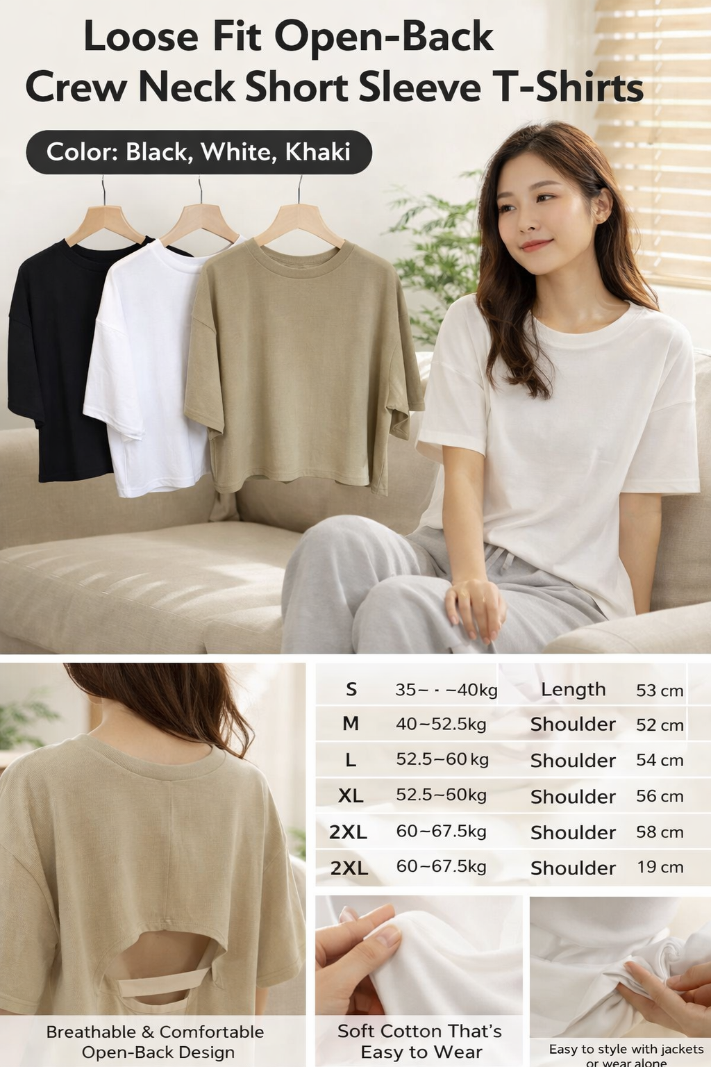 Women's Loose Back Cutout T-Shirt