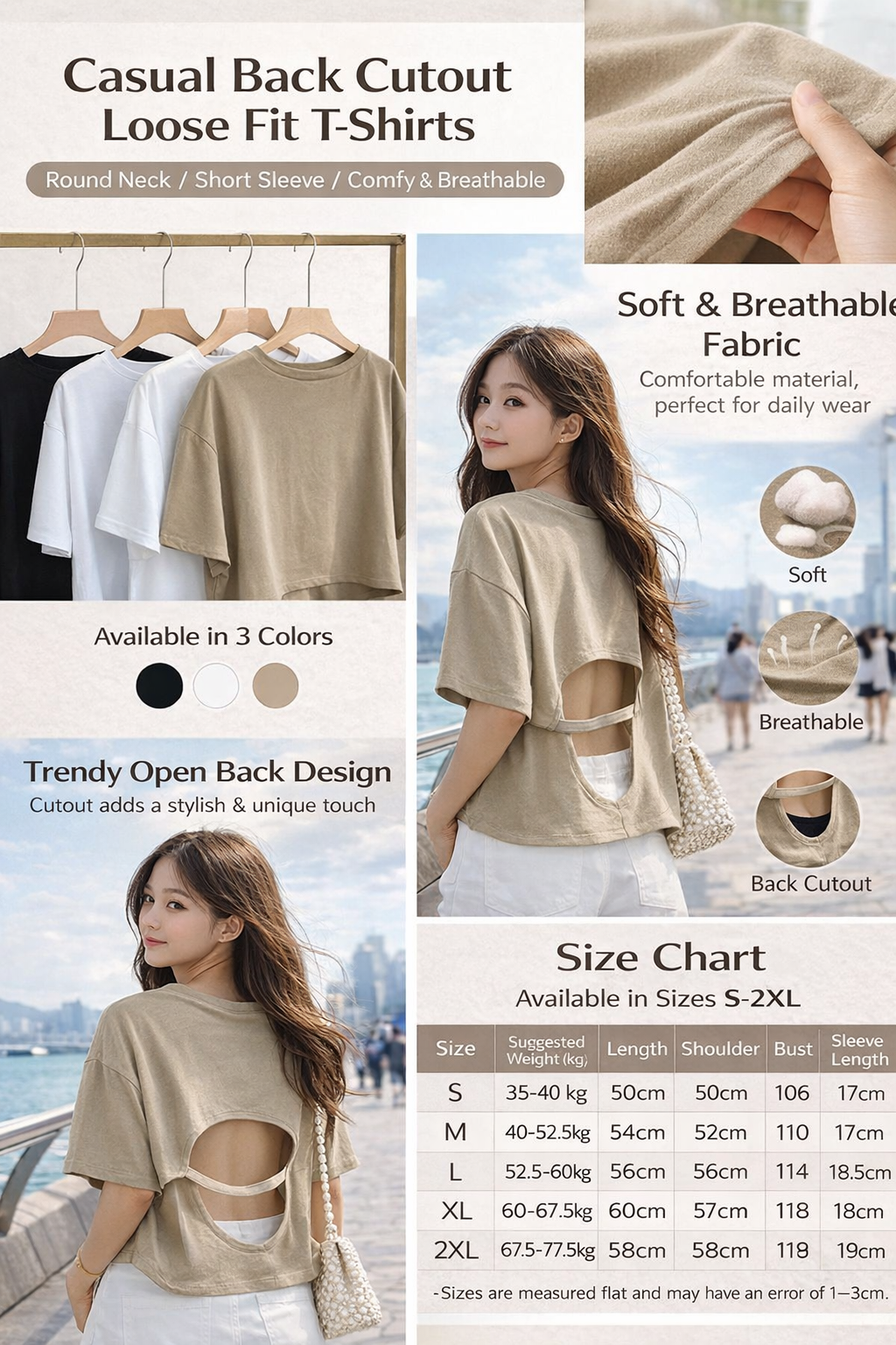Women's Loose Back Cutout T-Shirt