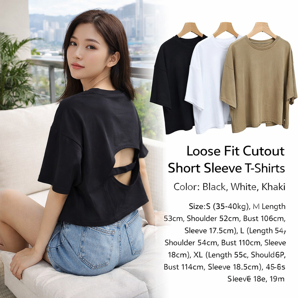 Women's Loose Back Cutout T-Shirt