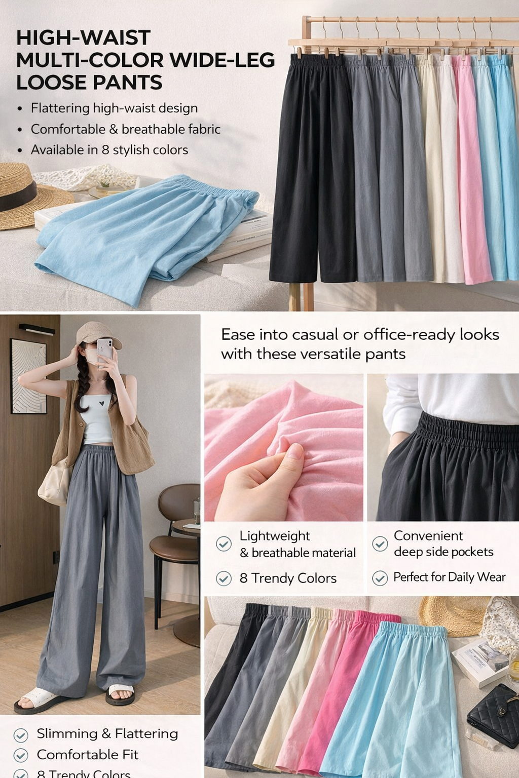 Light Blue Side Slit Denim Midi Skirt