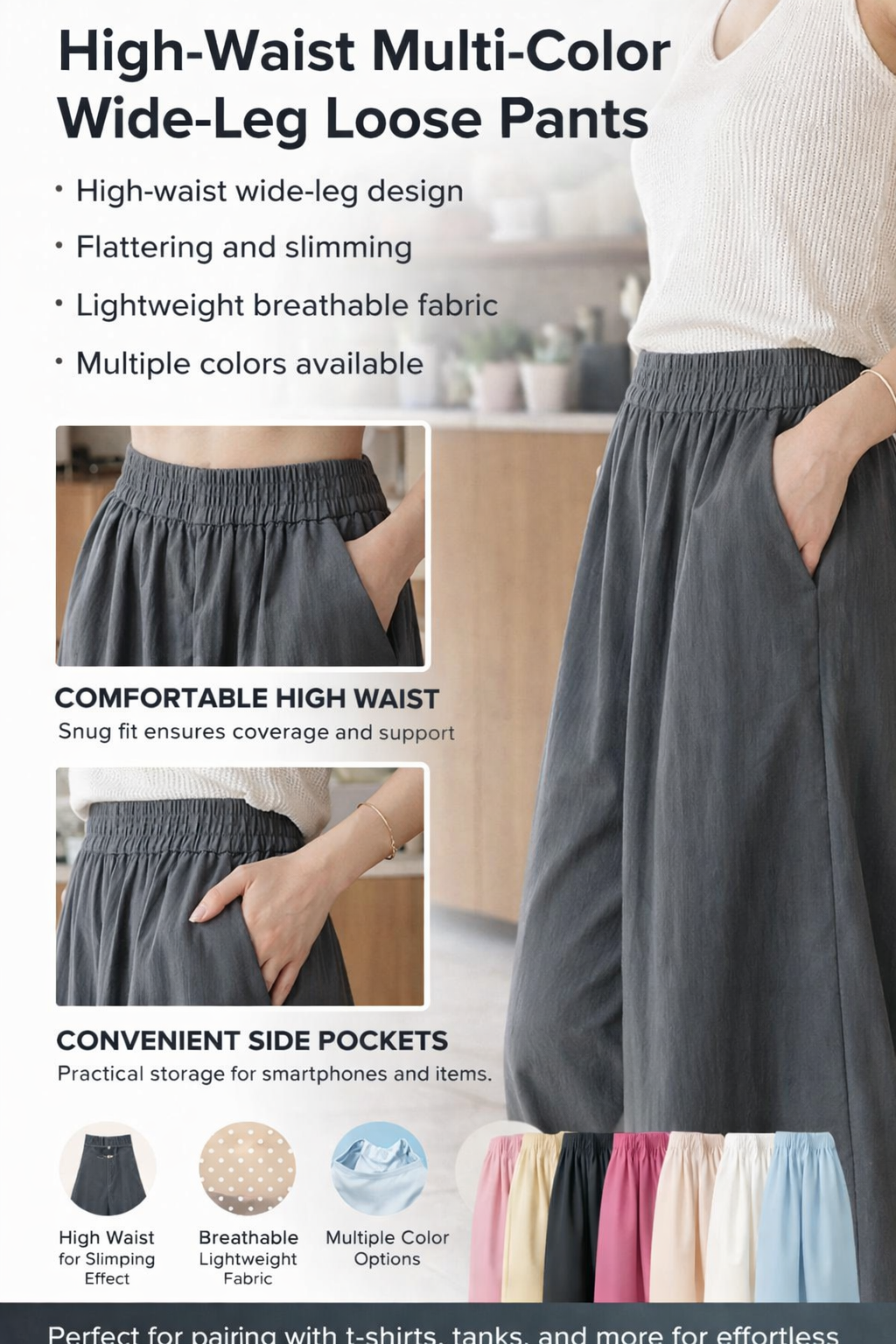 Light Blue Side Slit Denim Midi Skirt