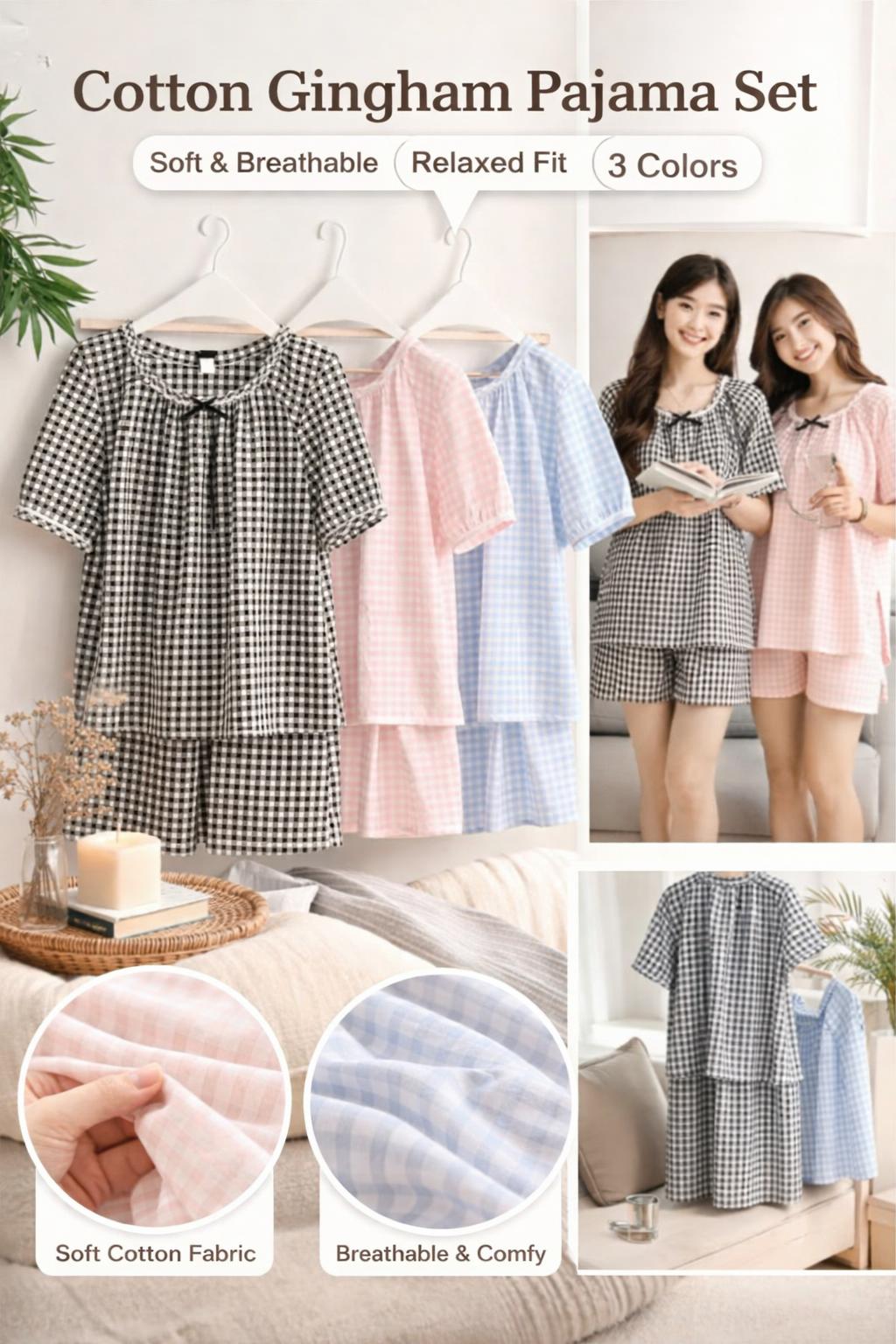 Women's Plaid Cotton Sleep Set