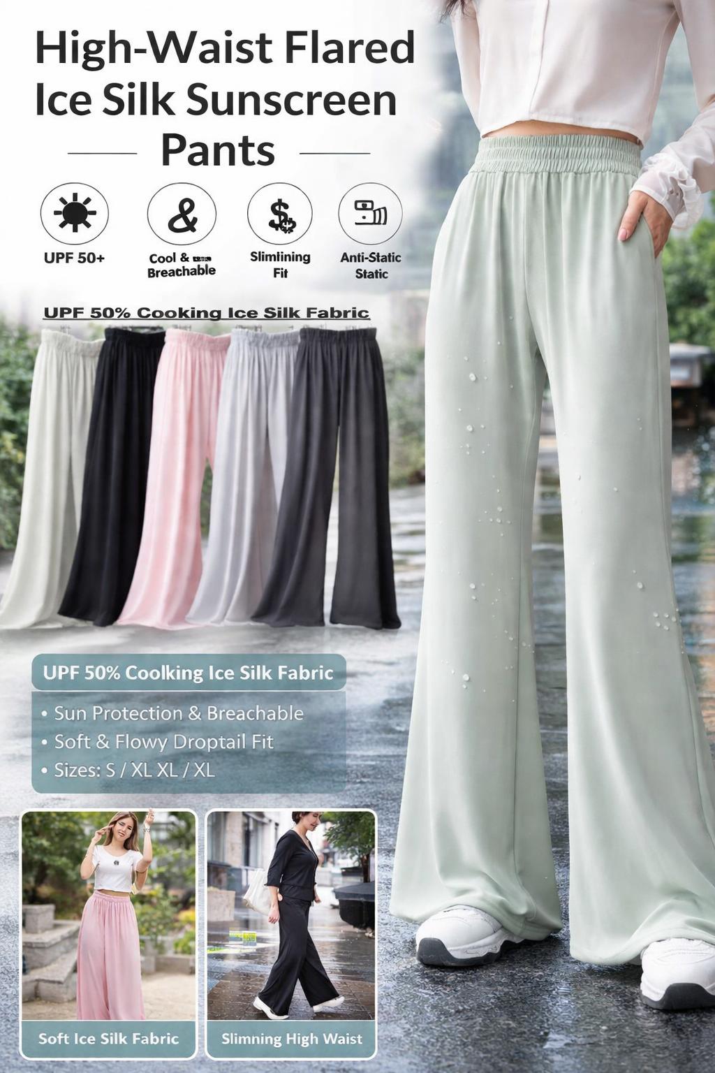 UPF50+ Ice Silk Flared Pants