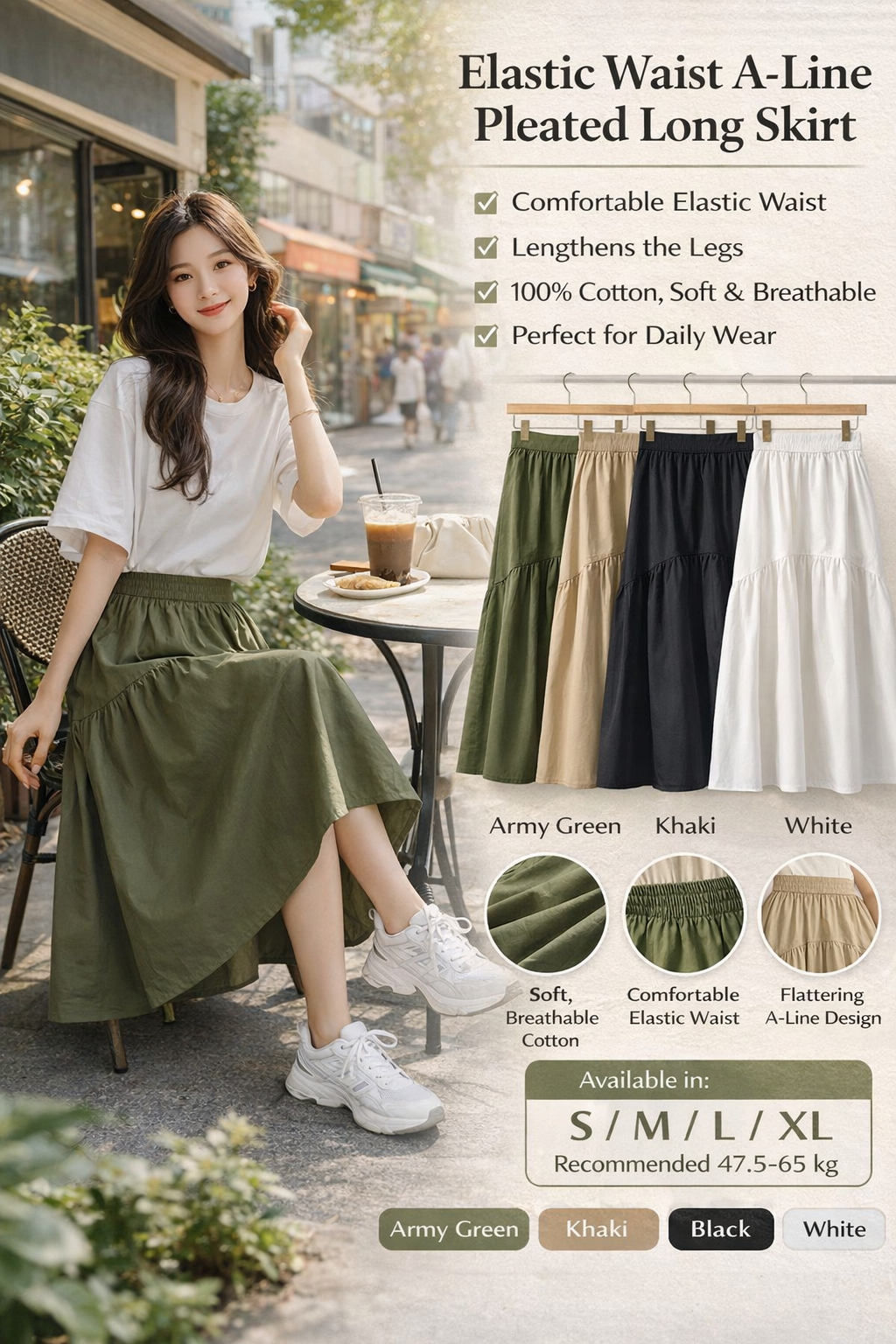 Women's A-line High Waist Skirt