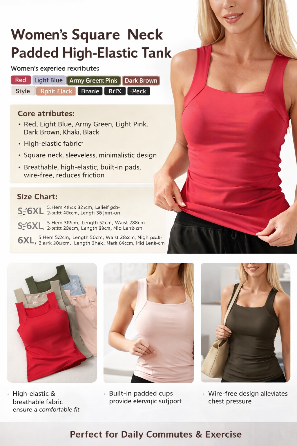Women's Built-in Bra Tank Top