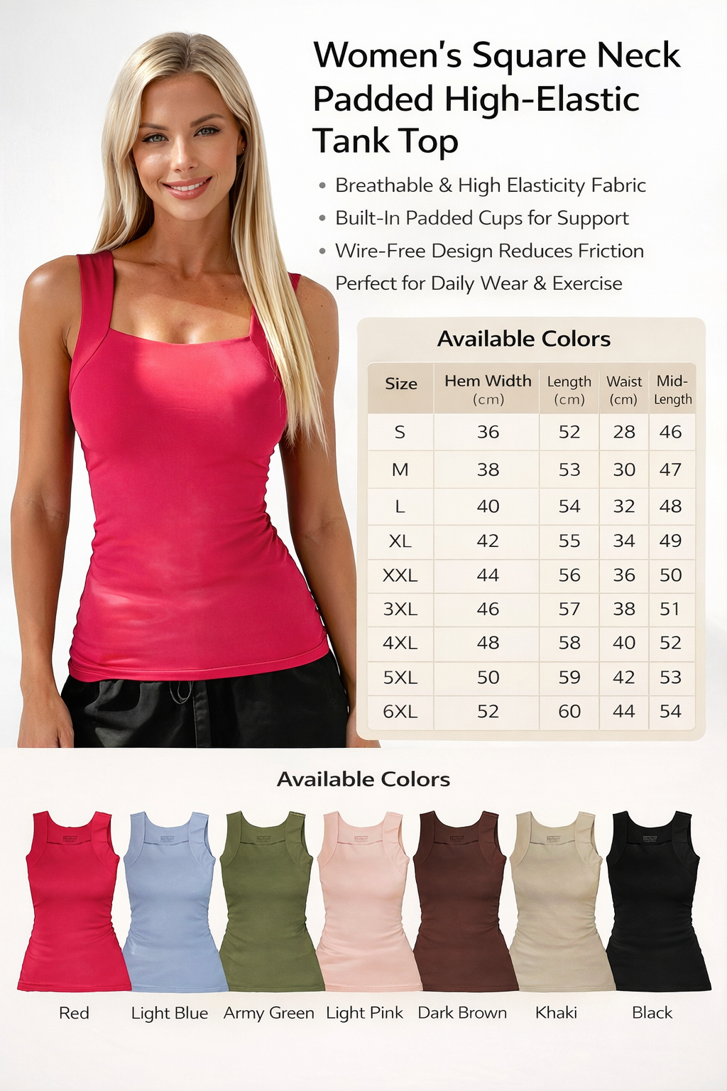 Women's Built-in Bra Tank Top