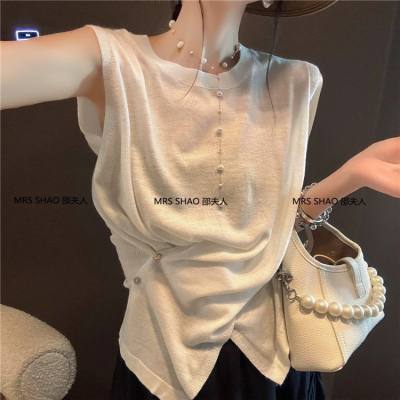 Women's Sleeveless Cross Knit Top