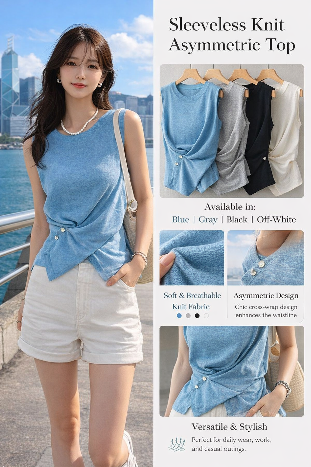 Women's Sleeveless Cross Knit Top