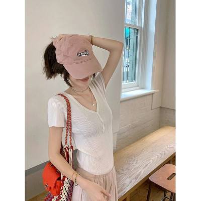 Women's V-Neck Short Knit Top