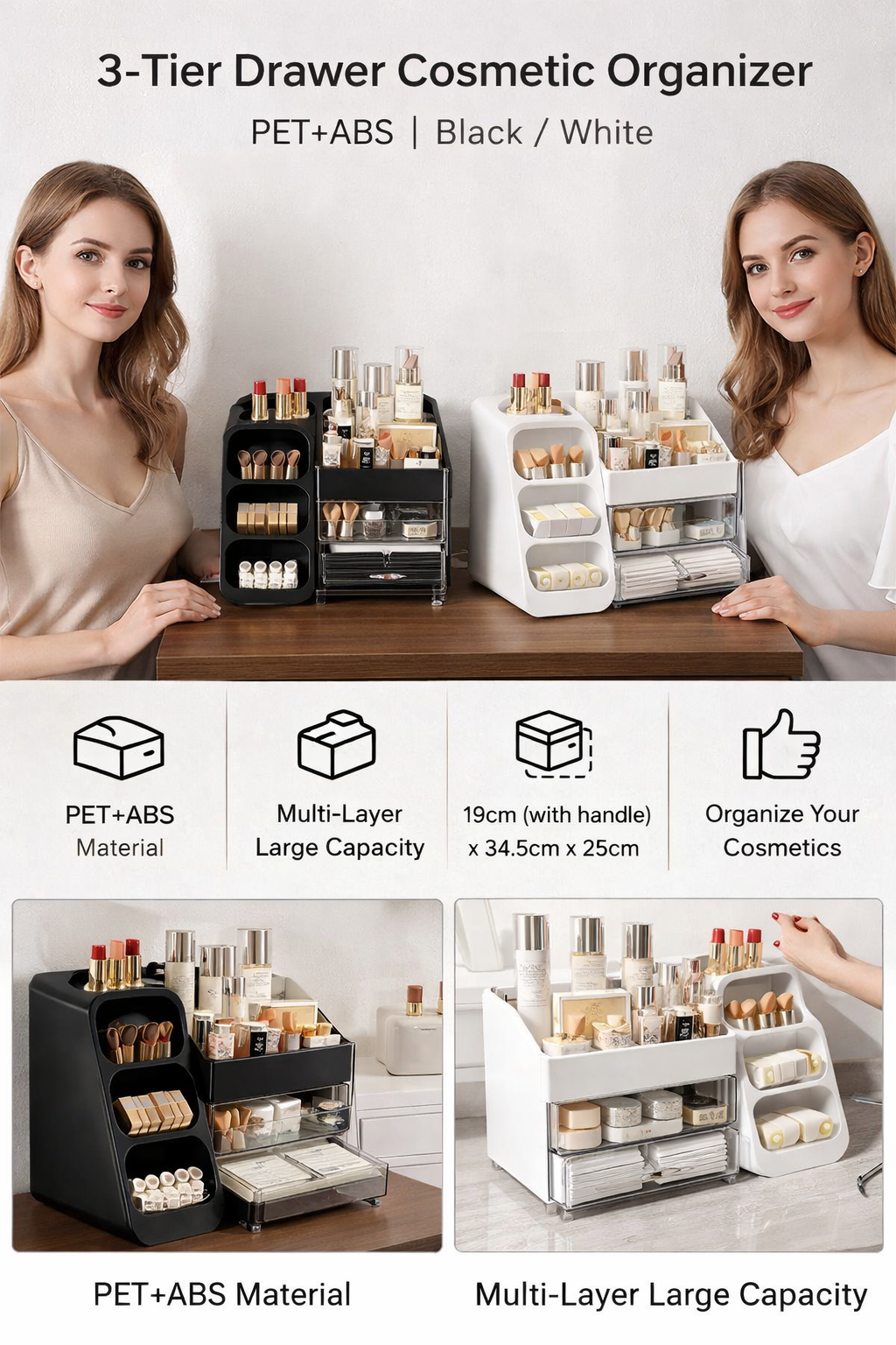 3-Tier Cosmetic Storage Box